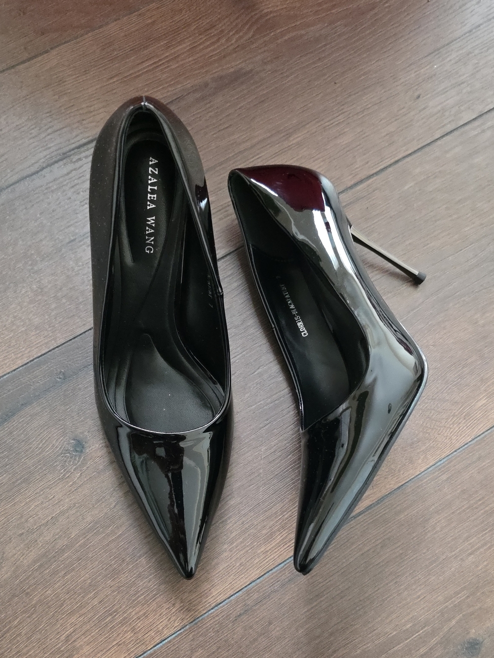 Azalea Wang Akira Women's Black Patent Pointed Toe Stiletto Pumps